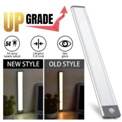 White LED Motion Sensor Cabinet Light Lamp Magnetic Under Counter Closet Lighting Rechargeable Night Light Bar-2 Pack -Lamp Parts lukyamzn under cabinet lighting accessories sa1127b459 76 1000