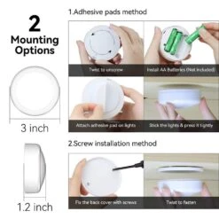 White LED Under Cabine Puck Light Lamp W/ Remote Control, Wireless 13 Color RGB-for Closet, Bedroom Wall, 6 Pack -Lamp Parts lukyamzn under cabinet lighting accessories sa1127b462 76 1000