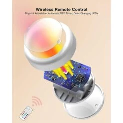 White LED Under Cabine Puck Light Lamp W/ Remote Control, Wireless 13 Color RGB-for Closet, Bedroom Wall, 6 Pack -Lamp Parts lukyamzn under cabinet lighting accessories sa1127b462 fa 1000