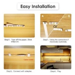 6 PCS Pre-Cut Warm White Dimmable LED Strip Light Lamp Kit With Remote Control For Cabinets, Counter, 2700K, 1500lm -Lamp Parts lukyamzn under cabinet lighting accessories sa1127b470 44 1000