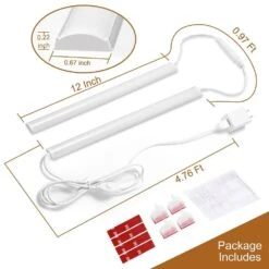 White LED Under Cabinet Lighting Dimmable Lamp Linkable USB Light Bar, 6000K Cold White For Kitchen, Desk -Lamp Parts lukyamzn under cabinet lighting accessories sa1127b475 fa 1000