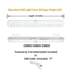White LED Closet Light With Motion Sensor And Light Sensor Lamp, Adjustable Light Beam, 14-Inch Panel -Lamp Parts lukyamzn under cabinet lighting accessories sa1127b476 4f 1000