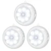 White LED Motion Sensor Light Closet Light Lamp, Under Cabinet Wireless Puck Light For Wall, Step, (3-Pack)