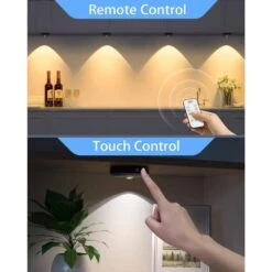 White LED Lamp Puck Lights With Remote Control, Rechargeable Under Cabinet Lighting, Dimmable Push Light (6-Pack) -Lamp Parts lukyamzn under cabinet lighting accessories sa1127b482 1f 1000