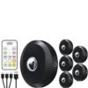 White LED Lamp Puck Lights With Remote Control, Rechargeable Under Cabinet Lighting, Dimmable Push Light (6-Pack) -Lamp Parts lukyamzn under cabinet lighting accessories sa1127b482 64 1000