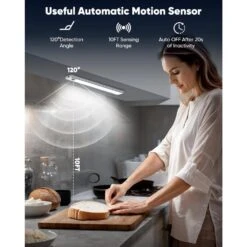 White LED Under Cabinet Magnetic Wireless Lighting Lamp W/ Motion Sensor Dimmable Under Counter Lights, 3-Pack -Lamp Parts lukyamzn under cabinet lighting accessories sa1127b485 4f 1000