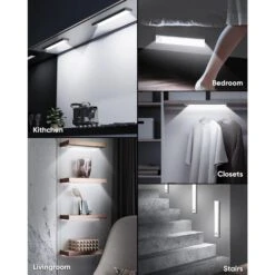 White LED Under Cabinet Magnetic Wireless Lighting Lamp W/ Motion Sensor Dimmable Under Counter Lights, 3-Pack -Lamp Parts lukyamzn under cabinet lighting accessories sa1127b485 76 1000