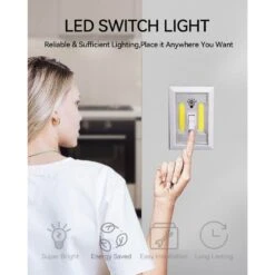 White LED Closet Light Tap Light Lamp, Touch Push Night Light, Wireless Wall Mount Under Cabinet, Shelf -Lamp Parts lukyamzn under cabinet lighting accessories sa1127b487 4f 1000