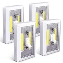 White LED Closet Light Tap Light Lamp, Touch Push Night Light, Wireless Wall Mount Under Cabinet, Shelf