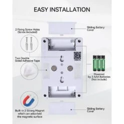White LED Closet Light Tap Light Lamp, Touch Push Night Light, Wireless Wall Mount Under Cabinet, Shelf -Lamp Parts lukyamzn under cabinet lighting accessories sa1127b487 fa 1000