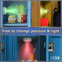 Black Magnetic LED Puck Light Lamp With Timer Control, Multi-Color Changing For Locker Decoration -Lamp Parts lukyamzn under cabinet lighting accessories sa1127b490 76 1000