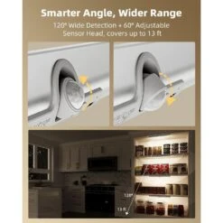 2 Pack White Rechargeable LED Closet Light Lamp W/ Motion Sensor, 3 Color Temps & Dimmable, Magnetic -Lamp Parts lukyamzn under cabinet lighting accessories sa1127b492 4f 1000