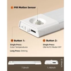 Black LED Lamp Under Cabinet Lighting Rechargeable Motion Sensor Light, 3 Color Temp, Dimmable (6-Pack) -Lamp Parts lukyamzn under cabinet lighting accessories sa1127b496 1f 1000