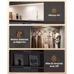 Black LED Lamp Under Cabinet Lighting Rechargeable Motion Sensor Light, 3 Color Temp, Dimmable (6-Pack) -Lamp Parts lukyamzn under cabinet lighting accessories sa1127b496 fa 1000