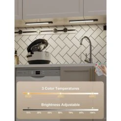 White LED Lamp Under Cabinet Lighting, 5-Pack, Motion Sensor, Dimmable, 3 Color Temps, Magnetic, With Remote Control -Lamp Parts lukyamzn under cabinet lighting accessories sa1127b497 1f 1000