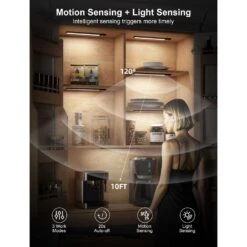 White LED Lamp Under Cabinet Lighting, 5-Pack, Motion Sensor, Dimmable, 3 Color Temps, Magnetic, With Remote Control -Lamp Parts lukyamzn under cabinet lighting accessories sa1127b497 44 1000