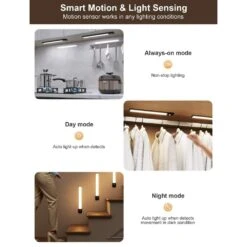 White LED Lamp Under Cabinet Lighting, 5-Pack, Motion Sensor, Dimmable, 3 Color Temps, Magnetic, With Remote Control -Lamp Parts lukyamzn under cabinet lighting accessories sa1127b497 fa 1000