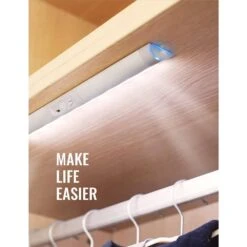White LED Motion Sensor Closet Light Lamp With Eye-Protection Design Wireless Cabinet Lighting (80Lum, 6000k) -Lamp Parts lukyamzn under cabinet lighting accessories sa1127b499 66 1000