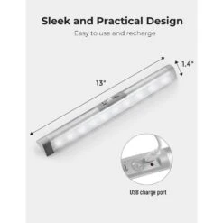 White LED Motion Sensor Closet Light Lamp With Eye-Protection Design Wireless Cabinet Lighting (80Lum, 6000k) -Lamp Parts lukyamzn under cabinet lighting accessories sa1127b499 fa 1000