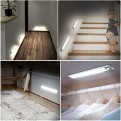 Cool White 51-LED Lamp Motion Sensor Under Cabinet Light, 12-inch Magnetic Rechargeable, 3-Pack -Lamp Parts lukyamzn under cabinet lighting accessories sa1127b500 1f 1000