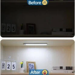 Cool White 51-LED Lamp Motion Sensor Under Cabinet Light, 12-inch Magnetic Rechargeable, 3-Pack -Lamp Parts lukyamzn under cabinet lighting accessories sa1127b500 44 1000