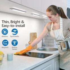 Cool White 51-LED Lamp Motion Sensor Under Cabinet Light, 12-inch Magnetic Rechargeable, 3-Pack -Lamp Parts lukyamzn under cabinet lighting accessories sa1127b500 76 1000