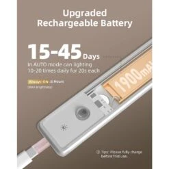 Silver LED Under Cabinet Lighting Lamp, Dimmable Motion Sensor Closet Light, 3 Color Temps, Rechargeable, 2-Pack -Lamp Parts lukyamzn under cabinet lighting accessories sa1127b501 fa 1000