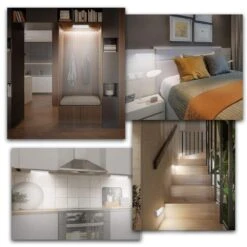 White LED Lamp Closet Light With Charging Station, 5-Pack Dimmer Motion Sensor Under Cabinet Lighting W/ Remote -Lamp Parts lukyamzn under cabinet lighting accessories sa1127b504 fa 1000