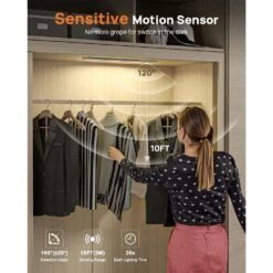 White LED Under Cabinet Lighting Lamp With Remote Control, Motion Sensor, 3 Color Temps, 160 LEDs, 2-Pack -Lamp Parts lukyamzn under cabinet lighting accessories sa1127b508 1f 1000