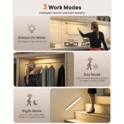 White LED Under Cabinet Lighting Lamp With Remote Control, Motion Sensor, 3 Color Temps, 160 LEDs, 2-Pack -Lamp Parts lukyamzn under cabinet lighting accessories sa1127b508 76 1000