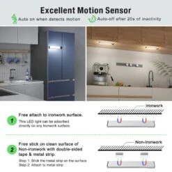 White LED Lamp Under Cabinet Lighting With Motion Sensor, 3-Pack Rechargeable Dimmable Closet Lights For Kitchen -Lamp Parts lukyamzn under cabinet lighting accessories sa1127b509 76 1000