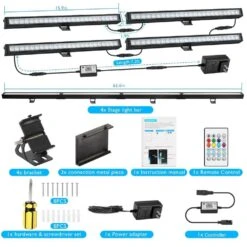16 In. LED 18-Watt Dimmable Wall Washer Light Bar Color Changing DJ App And Remote Control Uplight Stage Lighting 4-Pack 11 16 In. LED 18-Watt Dimmable Wall Washer Light Bar Color Changing DJ App And Remote Control Uplight Stage Lighting 4-Pack -Lamp Parts lukyamzn wall light panels ph03727b010 1f 1000