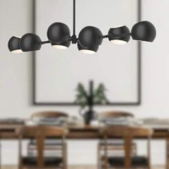 Willow 48 In. 8 Light 60-Watt Matte Black Pendant Light -Lamp Parts matte black alora mood pendant lights lp648348mb 31 1000