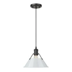 Golden Lighting Orwell 100-Watt 1-Light Matte Black And Dusky Blue Pendant Light