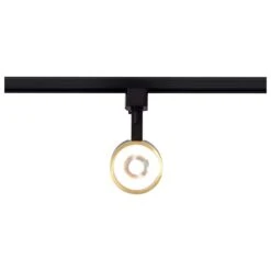 Matte Black/Brushed Brass Integrated LED Fixed Track Round Back Head -Lamp Parts matte black brushed brass satco track lighting heads th635 1f 1000