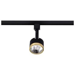 Matte Black/Brushed Brass Integrated LED Fixed Track Round Back Head -Lamp Parts matte black brushed brass satco track lighting heads th635 44 1000