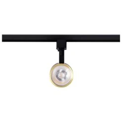 Matte Black/Brushed Brass Integrated LED Fixed Track Round Back Head -Lamp Parts matte black brushed brass satco track lighting heads th635 4f 1000