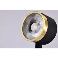 Matte Black/Brushed Brass Integrated LED Fixed Track Round Back Head -Lamp Parts matte black brushed brass satco track lighting heads th635 76 1000