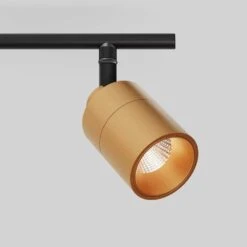 Shura 2-Light Black And Brass Integrated LED Track Light W/ Rotatable Heads, 1 Ft.Track Lighting Kit, 3000k, 1470 Lumens -Lamp Parts matte black brushed brass vidalite track lighting kits ce1008570 4f 1000