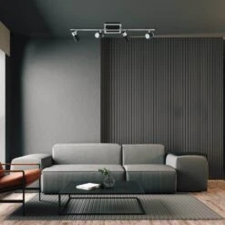 EGLO Davida-2 3 Ft. Matte Black/Chrome Fixed Track Lighting Kit -Lamp Parts matte black chrome eglo track lighting kits 204196a 1f 1000