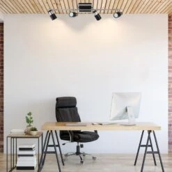 EGLO Davida-2 3 Ft. Matte Black/Chrome Fixed Track Lighting Kit -Lamp Parts matte black chrome eglo track lighting kits 204196a 4f 1000