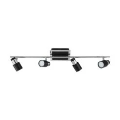 EGLO Davida-2 3 Ft. Matte Black/Chrome Fixed Track Lighting Kit