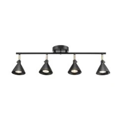 Globe Electric Tristan 2.17 Ft. 4-Light Matte Black Linear Track Lighting Kit -Lamp Parts matte black globe electric track lighting kits 57228 1f 1000