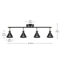 Globe Electric Tristan 2.17 Ft. 4-Light Matte Black Linear Track Lighting Kit -Lamp Parts matte black globe electric track lighting kits 57228 44 1000
