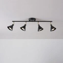 Globe Electric Tristan 2.17 Ft. 4-Light Matte Black Linear Track Lighting Kit -Lamp Parts matte black globe electric track lighting kits 57228 66 1000