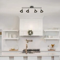 Globe Electric Tristan 2.17 Ft. 4-Light Matte Black Linear Track Lighting Kit -Lamp Parts matte black globe electric track lighting kits 57228 c3 1000