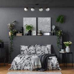 Globe Electric Bari 2.8 Ft. 4-Lights Matte Black Fixed Track Lighting Kit With Brass Accents And Frosted Glass Shades, Bulbs Included -Lamp Parts matte black globe electric track lighting kits 59509 c3 1000