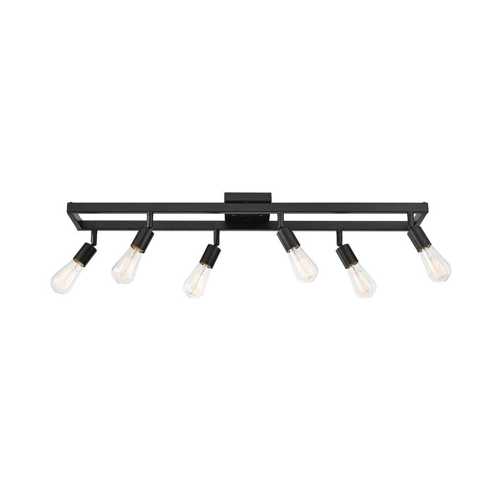 Globe Electric Weston 3 Ft. 6-Light Matte Black Fixed Track Lighting Kit 9 Globe Electric Weston 3 Ft. 6-Light Matte Black Fixed Track Lighting Kit - Image 7