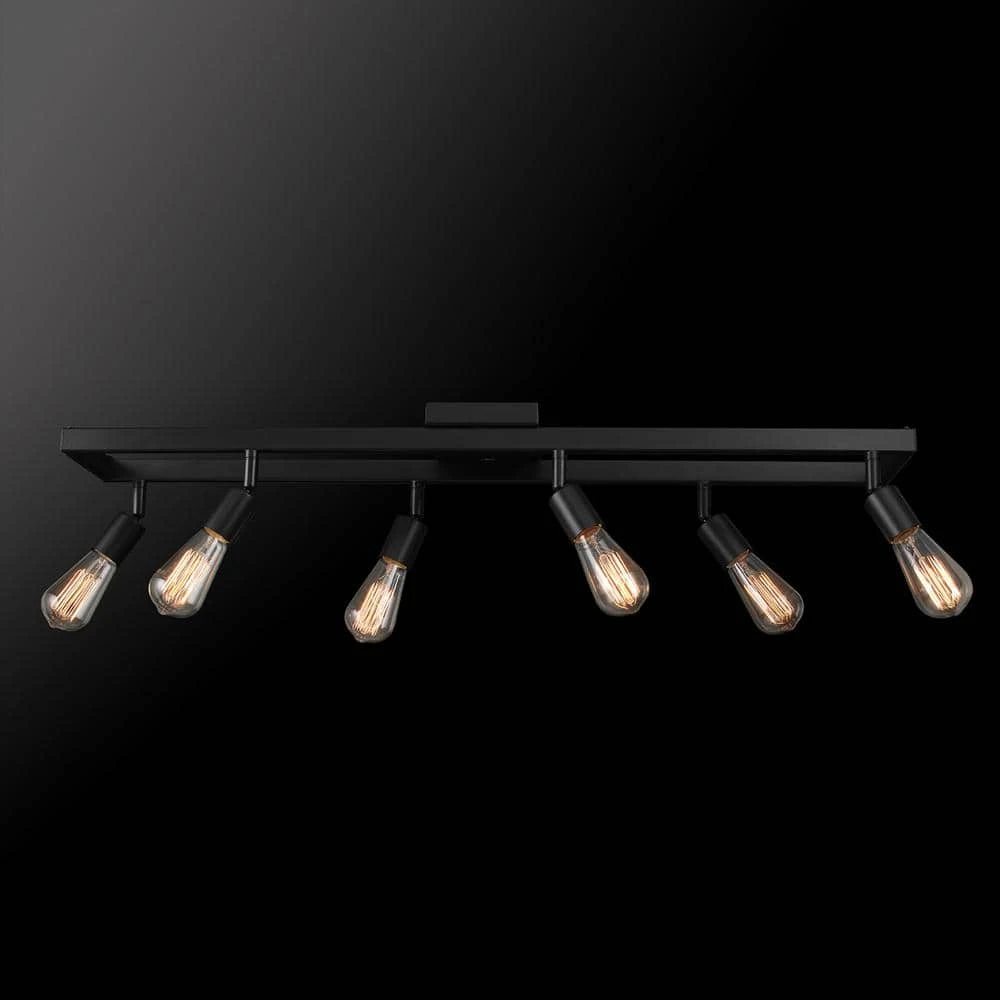 Globe Electric Weston 3 Ft. 6-Light Matte Black Fixed Track Lighting Kit 4 Globe Electric Weston 3 Ft. 6-Light Matte Black Fixed Track Lighting Kit - Image 2
