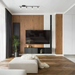 Globe Electric Monroe 2.36 Ft. 4-Light Matte Black Slim Profile Fixed Track Lighting Kit -Lamp Parts matte black globe electric track lighting kits 59968 4f 1000